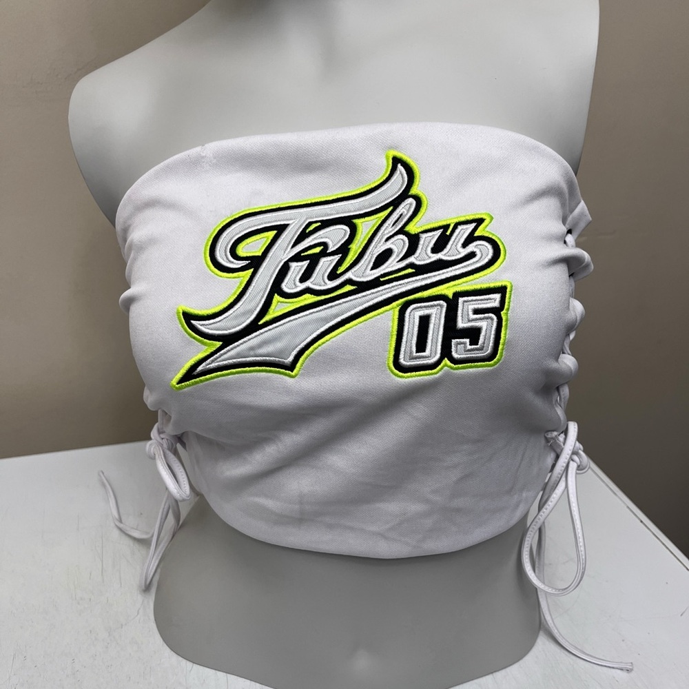 FUBU White Tube Top with Bold Logo
